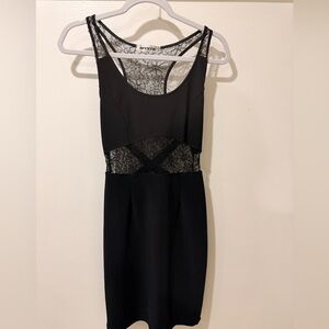 Black Lace Panel Dress